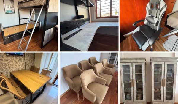 Silla Gamer, Escritorio esquinero Dash, Mesa de luz Dash, Cama puente, 3 colchones, Ropa de cama, Luminaria redonda, Cuadro decorativo 