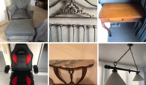 Mesa de TV, Mesa de luz, Cama 2 plazas con respaldo, Sillón 1 cuerpo, Ventilador de techo, Baulera, Mueble auxiliar, Silla de PC, Percha valet, Sillón giratorio, Silla de PC, Dressoire con tapa de mármol, Artefacto lumínico...