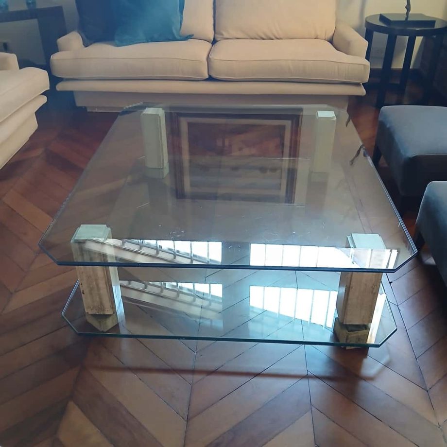 Mesa frente sofá tapa vítrea