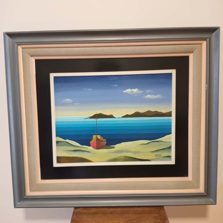 Óleo "Paisaje costero", Martínez Remseyer