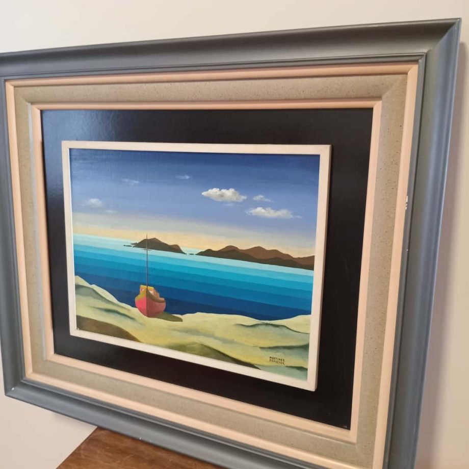 Óleo "Paisaje costero", Martínez Remseyer