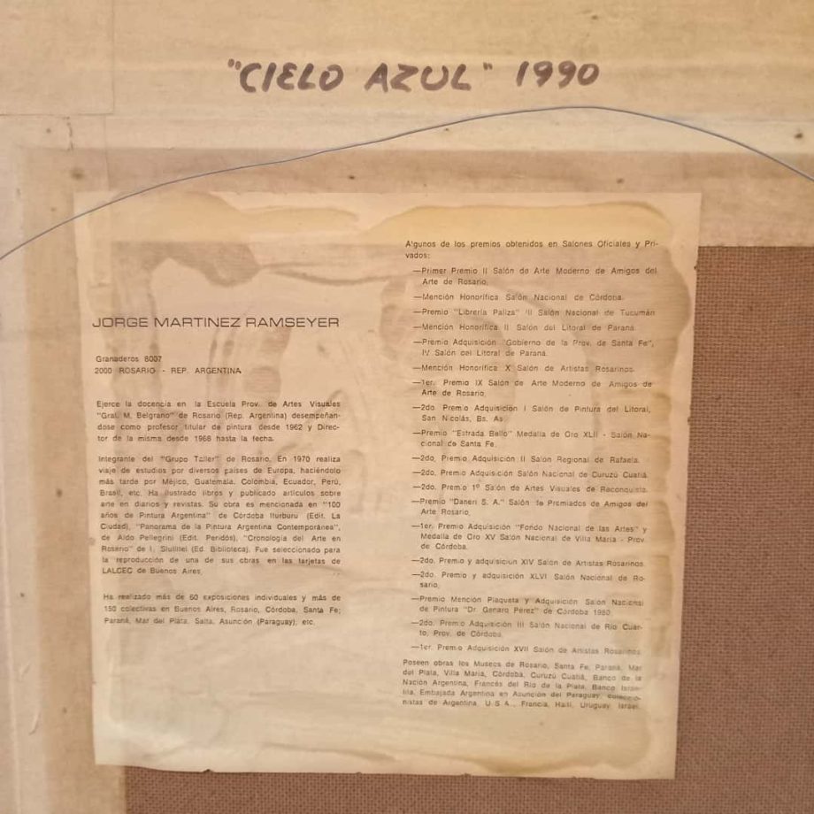 Óleo "Cielo azul", Martínez Remseyer