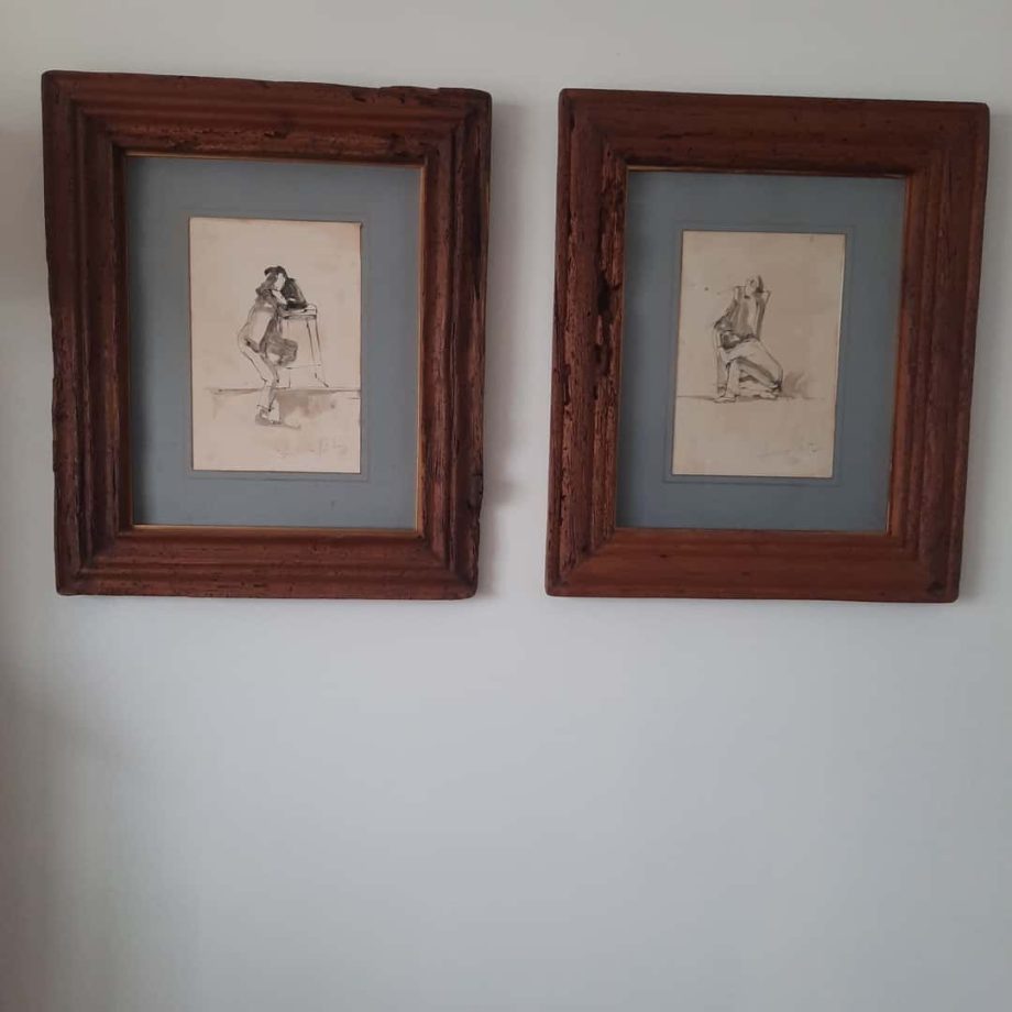 Par de bocetos en tinta, Mónica Sartori