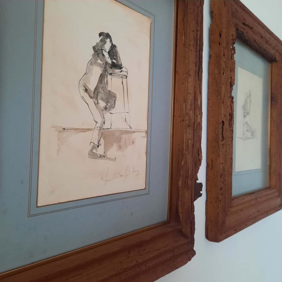 Par de bocetos en tinta, Mónica Sartori