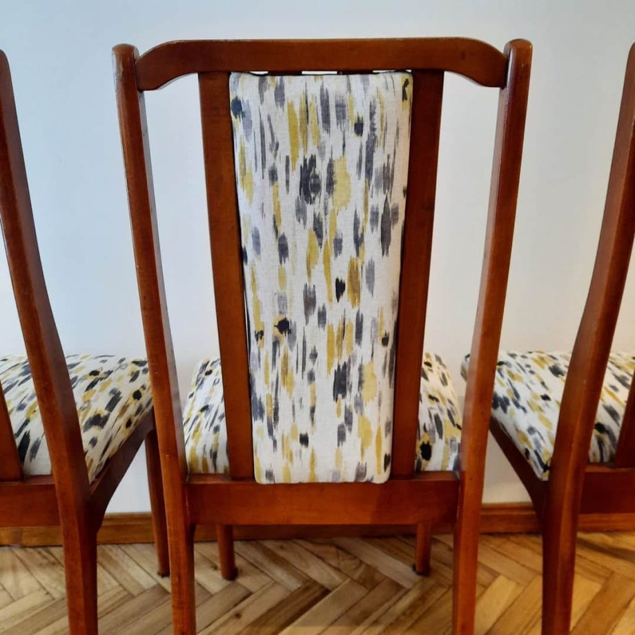 Sillas + silloncitos en gris y amarillo