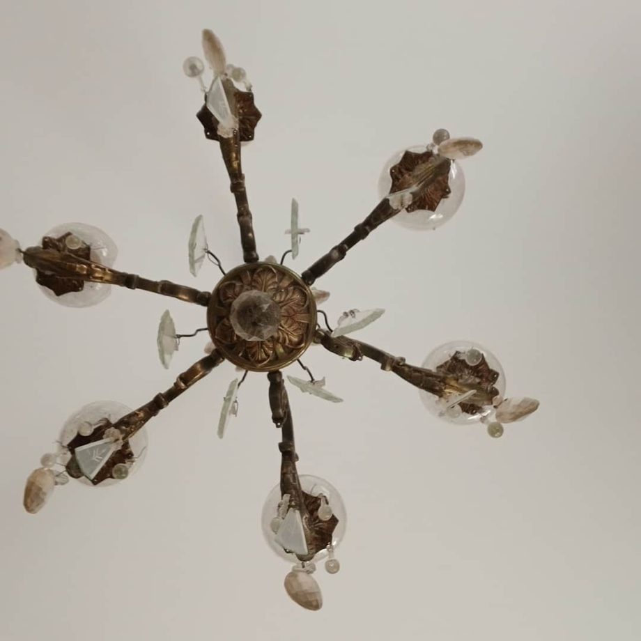 Araña en bronce 6 luces