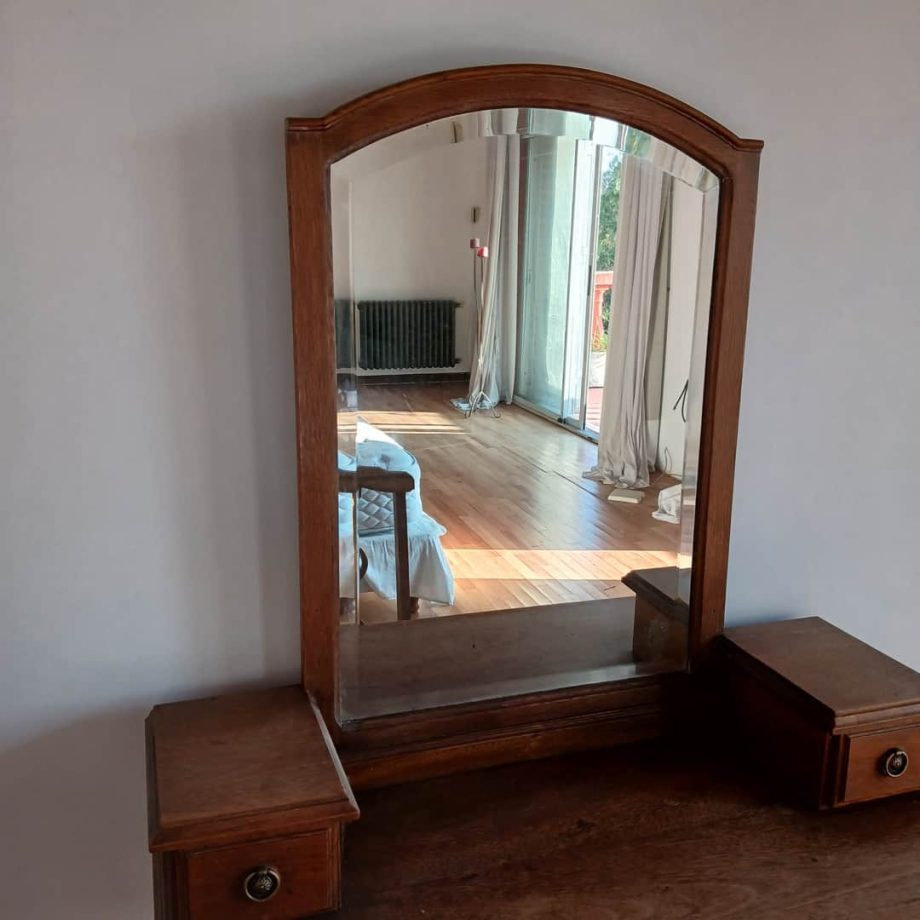 Mueble tocador + silla en roble
