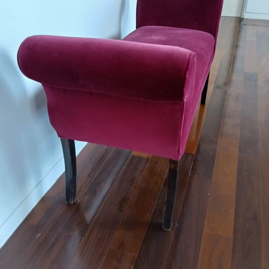 Banqueta en pana bordó