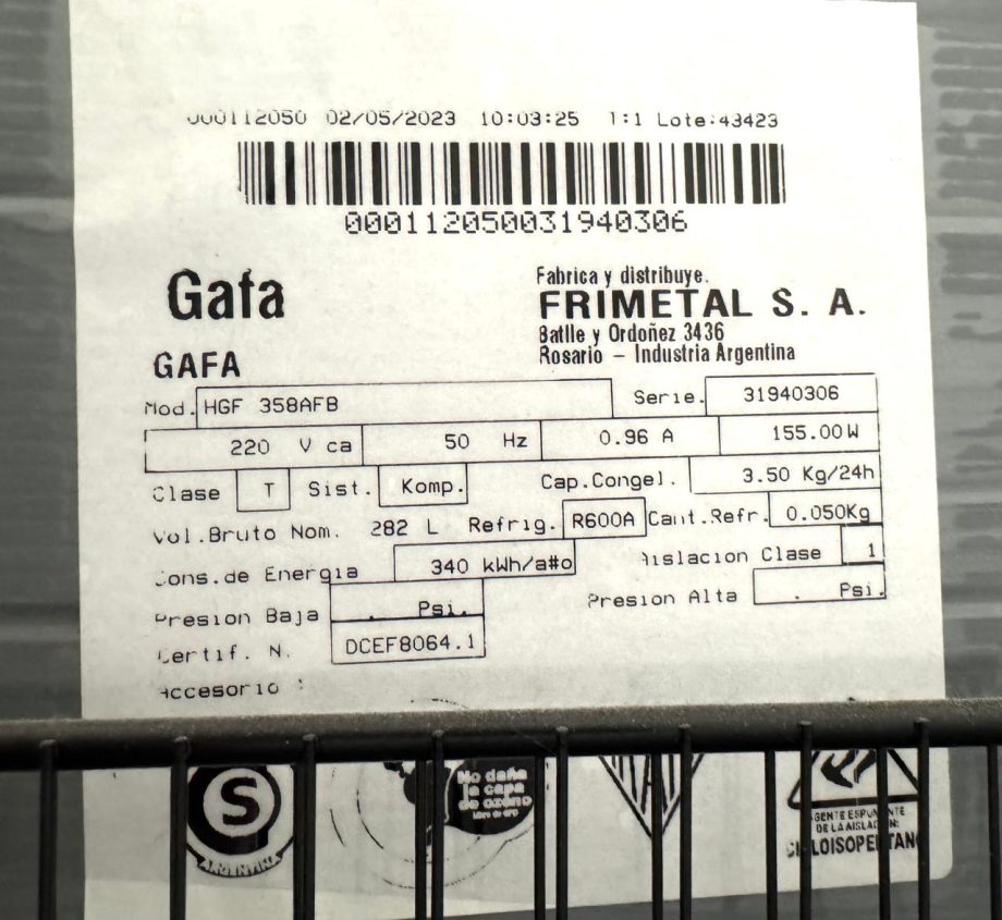 Heladera Gafa