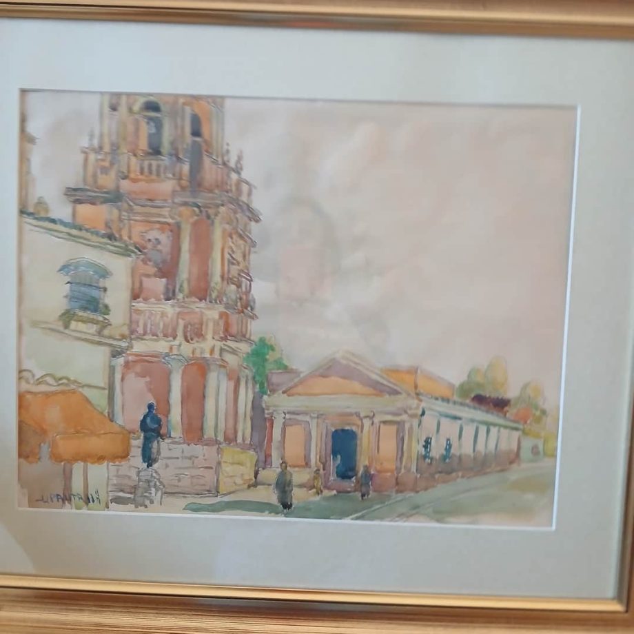 Acuarela "Paisaje urbano", Pautasi