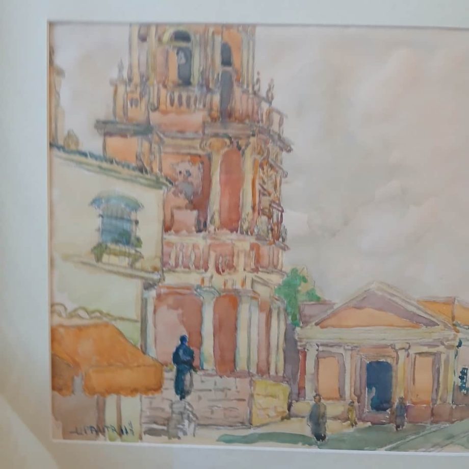 Acuarela "Paisaje urbano", Pautasi