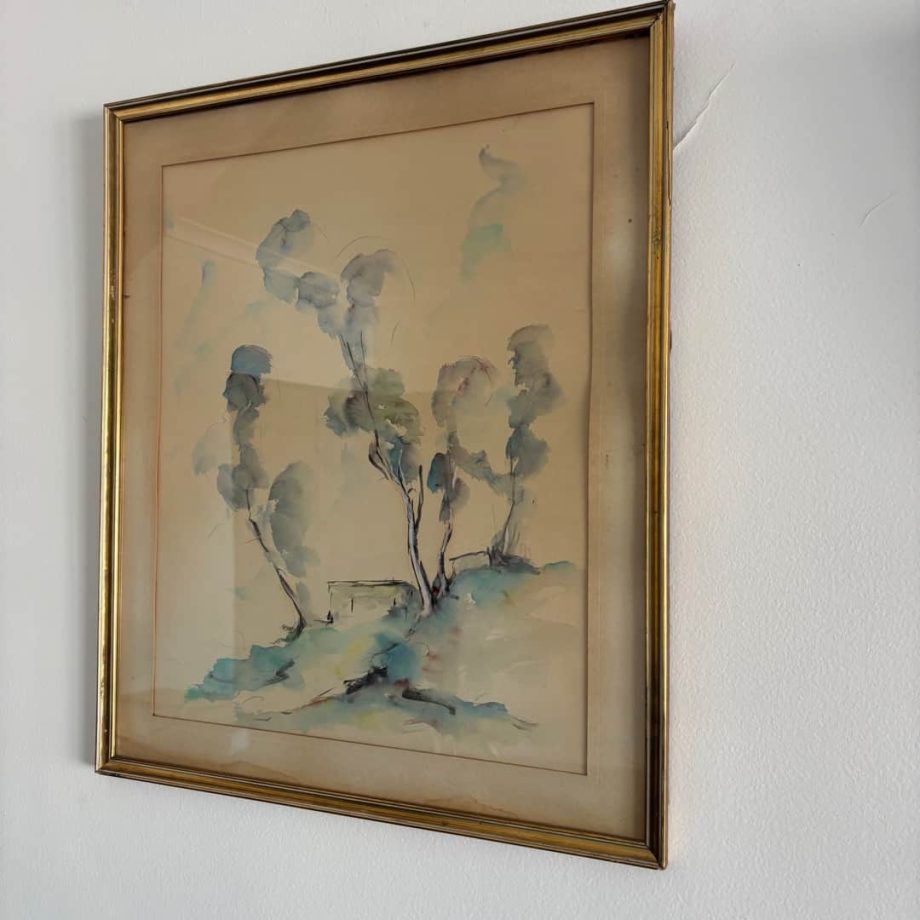 Acuarela "Casa en el bosque"