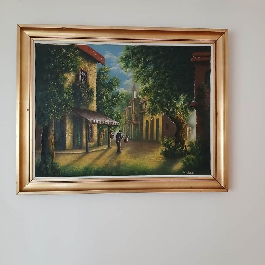 Óleo "Pueblo", Ruíz Lobos
