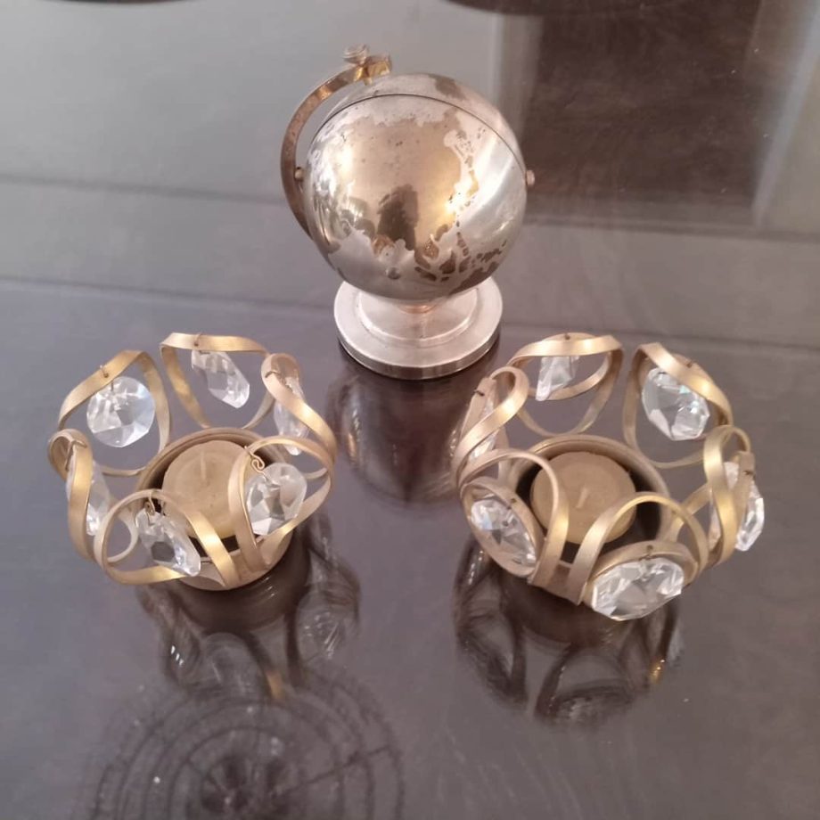 Par de candeleros + Reloj
