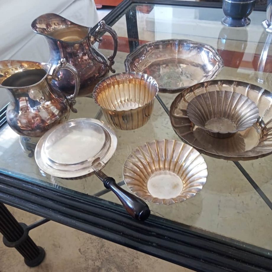 Lote de metal plateado, 8 piezas