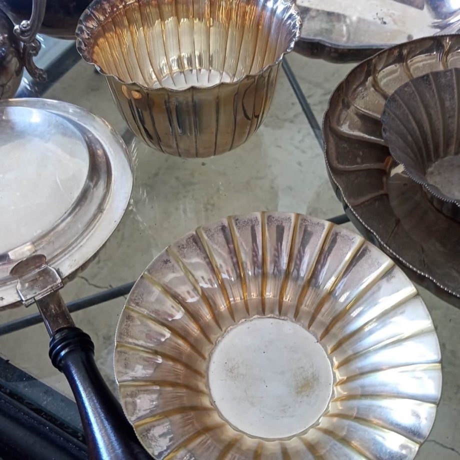 Lote de metal plateado, 8 piezas