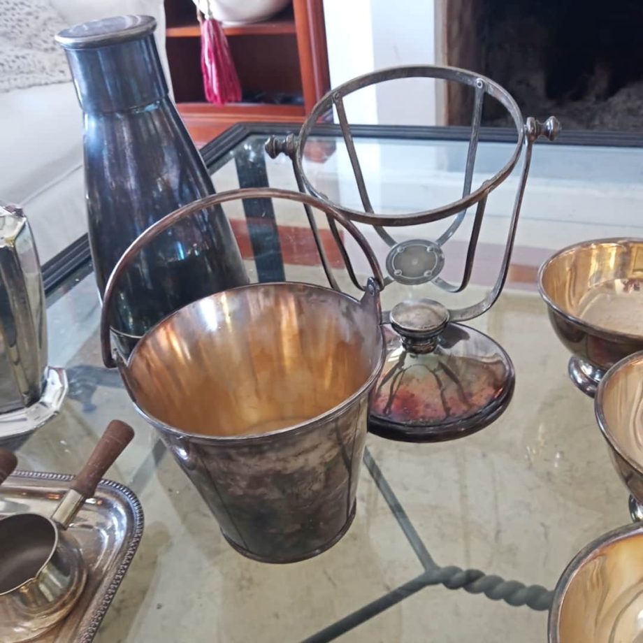 Lote de metal plateado, 12 piezas