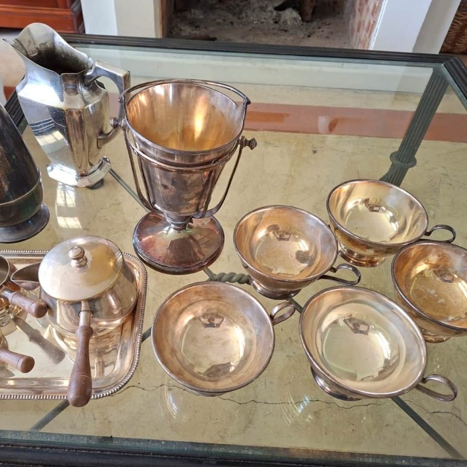 Lote de metal plateado, 12 piezas