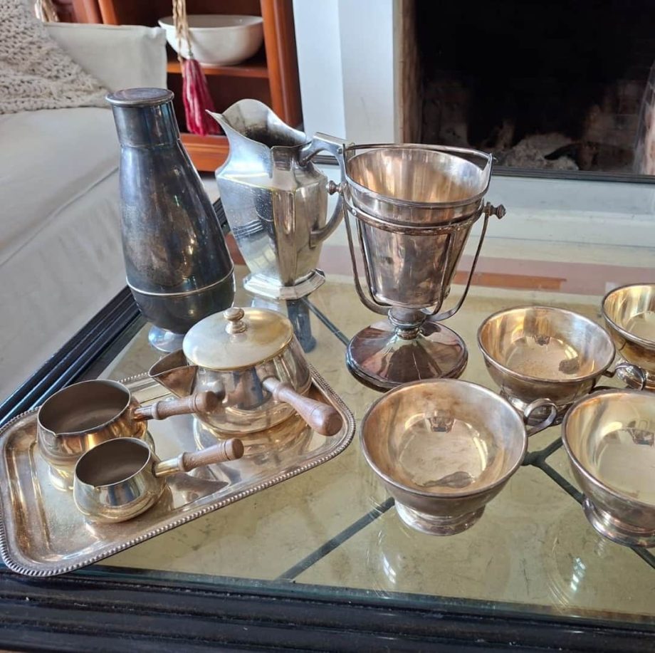 Lote de metal plateado, 12 piezas