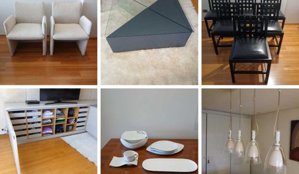 Par de sillones de diseño, Mesa costado sofá, Mesa frente sofá de diseño, Mesa costado sofá, Sillas de diseño, Mesa de diseño, Luminaria de diseño, Vasos en vidrio fumé, Consola de diseño, Mesa de diseño, Par de candelabros de diseño, Mesa bar, Horno eléctrico Top House, Sobre colchón, Banquitos + mesa plegable...
