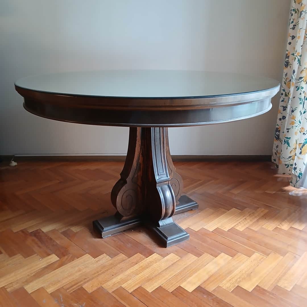 Mesa redonda tapa espejo