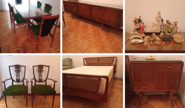 Adornos, Par de sillones, Adornos náuticos, Mesa auxiliar, Adornos, Mesa carro, Par de mesas de luz, Espejo y base, Bahiut semi curvo, Luminarias de diseño, Apliques de diseño, Juego de comedor Vintage, Óleo decorativo 