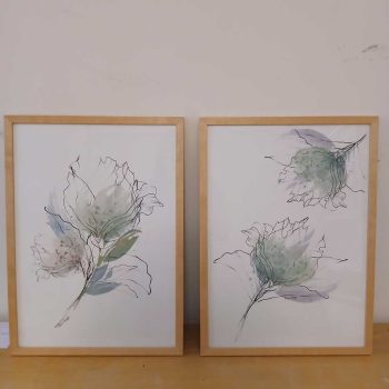 Par de láminas "Hojas"