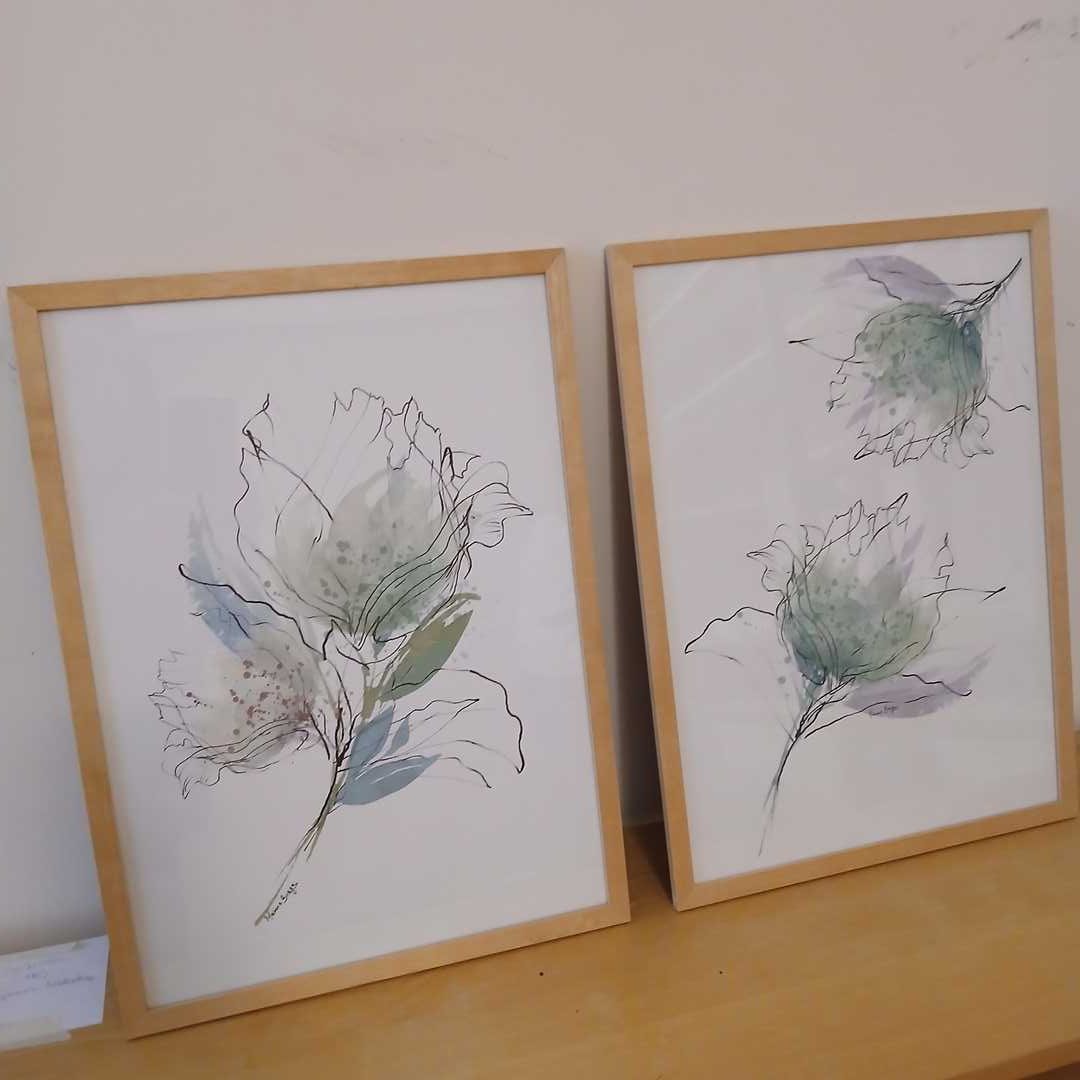 Par de láminas "Hojas"