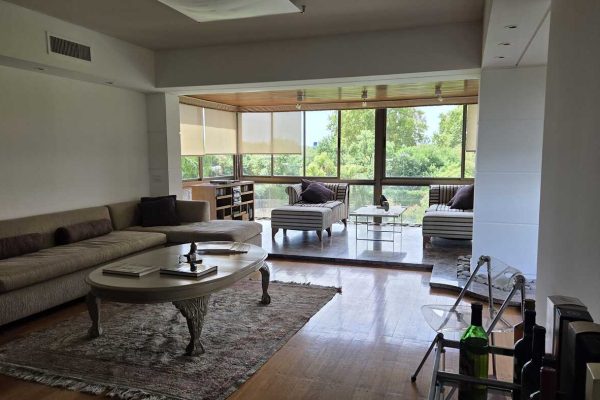 Sillón en L componible; par sillones rayados de descanso; par banquitos; par sillas negras plegables; par sillas acrílico plegables; mesas auxiliares: carro, con tabla de alargue laqueada, en hierro y piedra, otras; comedor: mesa cuadrada con base en madera y tapa vítrea, 4 sillas y 2 silloncitos; mueble bajo de guardado y otro para equipo y porta CD; mueble con ruedas para escritorio, sillas...