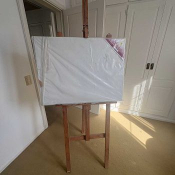 Atril de madera con bastidor