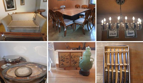 Lote de metal plateado, Lote de jarras, pava, Lote de metal plateado, Individuales y apoya vasos, Cucharas, Vasos de helado, Lote de bijou, Potiche en jade, Cucharas, Par de candeleros, Bandeja en metal plateado, Lapicera Parker, Copas, Cajas de cuchillos, Araña en hierro, Juego de comedor, Copas de cristal San Carlos...
