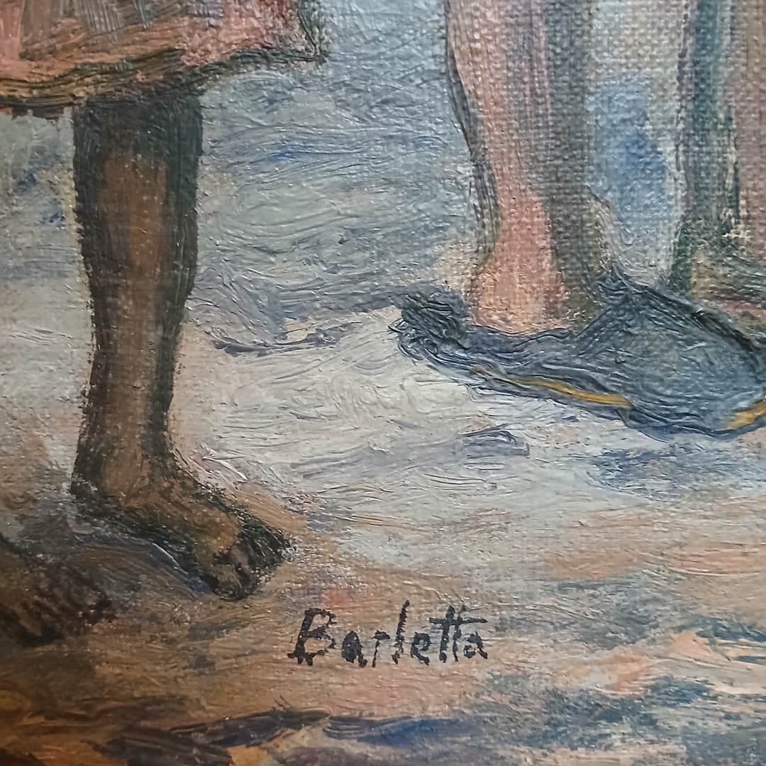 Óleo "Escena familiar", Barletta