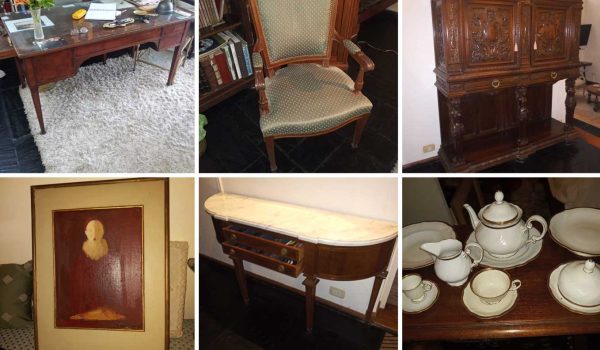 Escritorio 5 cajones, Silla de estilo, Sillón de estilo, Fichero bajo, Lámpara de mesa, Cuadro de Arturo G. Gustavino, Cuadro de Martínez Howart, Biblioteca antigua, Cuadro firmado Roberto González, Arrimo antiguo, Mueble antiguo francés, Icono ruso, Cuadro firmado Roberto González, Armario secretaire, Espejo antiguo...