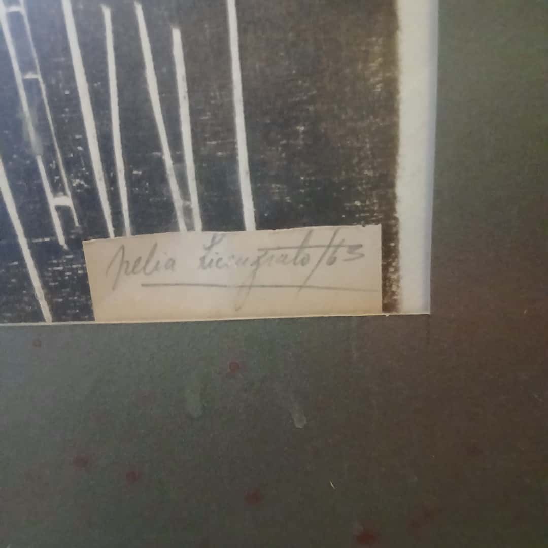 Grabado xilografía “Abstracto”, Licenciato Aneñio