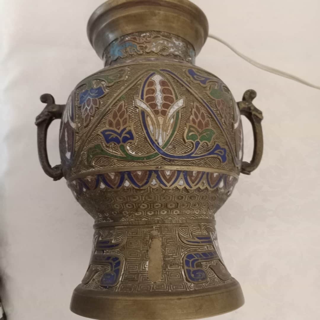 Jarrón oriental cloisoné