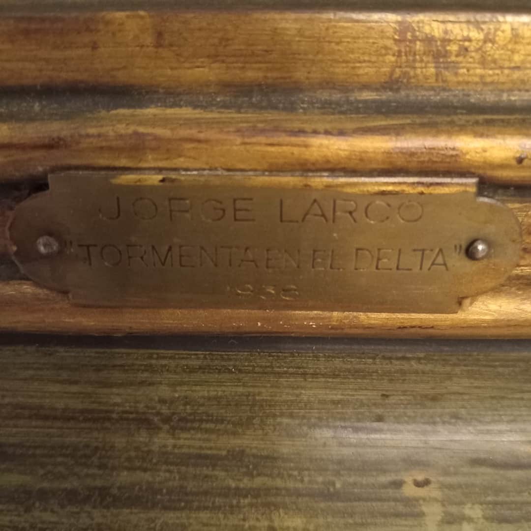 Acuarela "Tormenta en el Delta", J. Larco