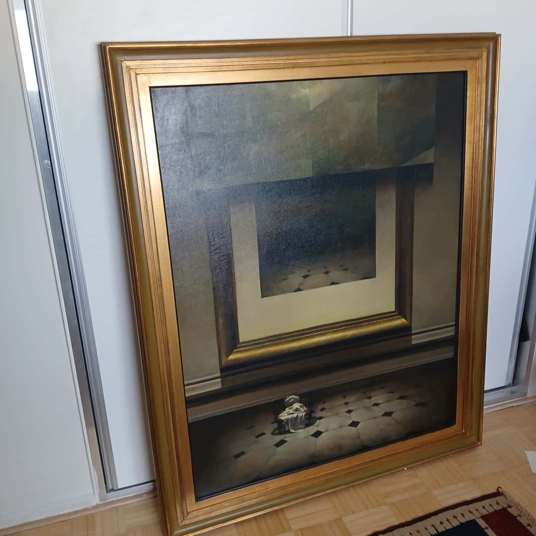 Óleo sobre tela "Interior", Roger Mantegani