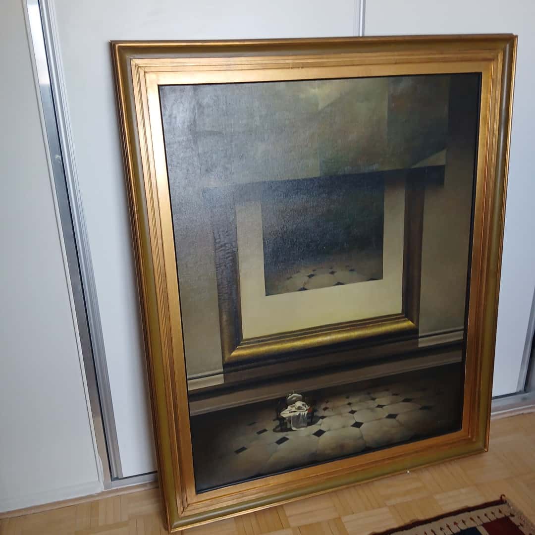 Óleo sobre tela "Interior", Roger Mantegani