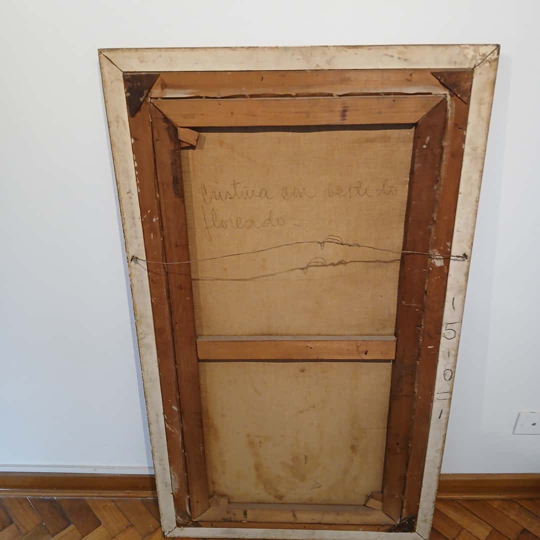 Óleo "Cristina con vestido floreado", Bruzzone