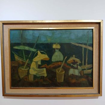Óleo "Vendedoras del mercado del puerto", M. Kantor