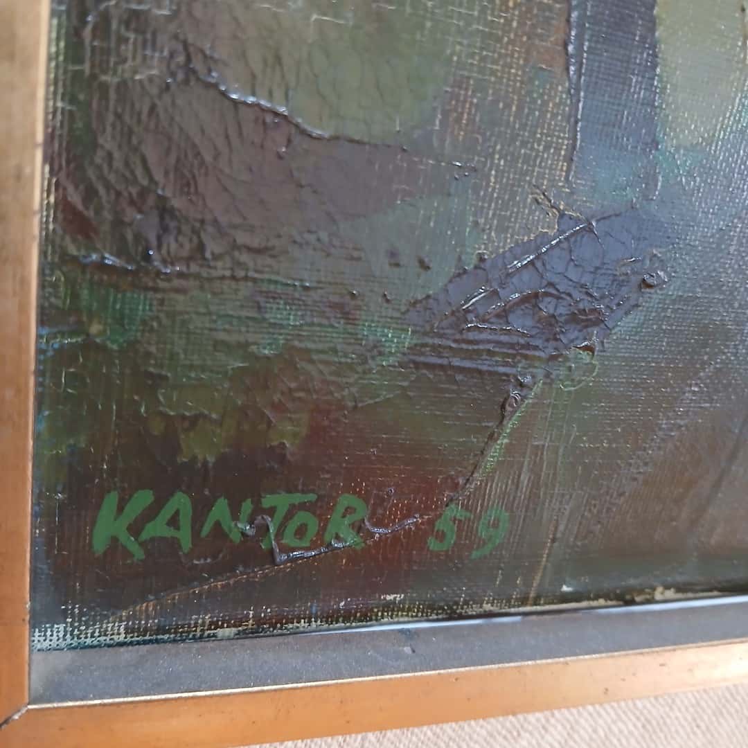 Óleo "Vendedoras del mercado del puerto", M. Kantor