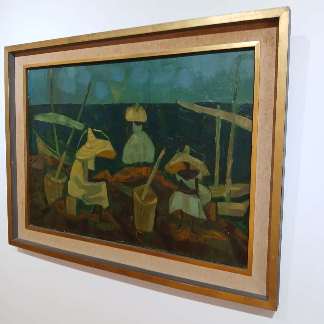 Óleo "Vendedoras del mercado del puerto", M. Kantor