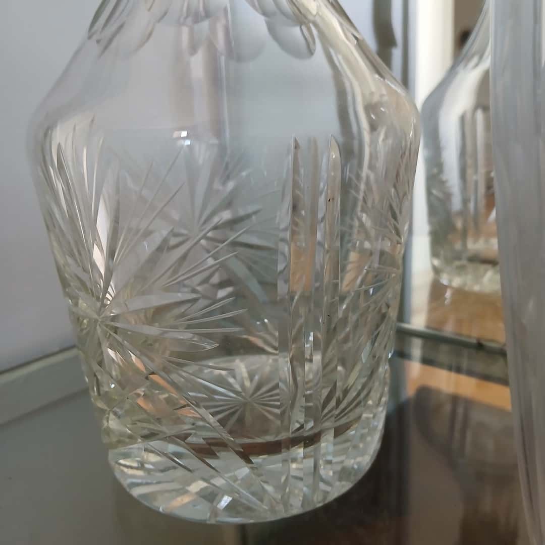 Botellón y jarra en cristal