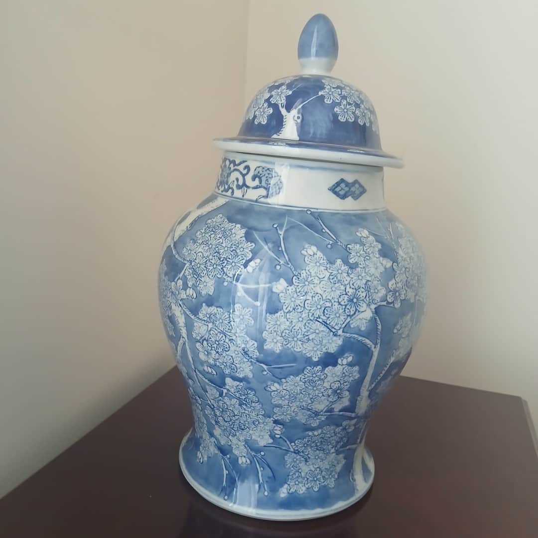 Potiche oriental azul