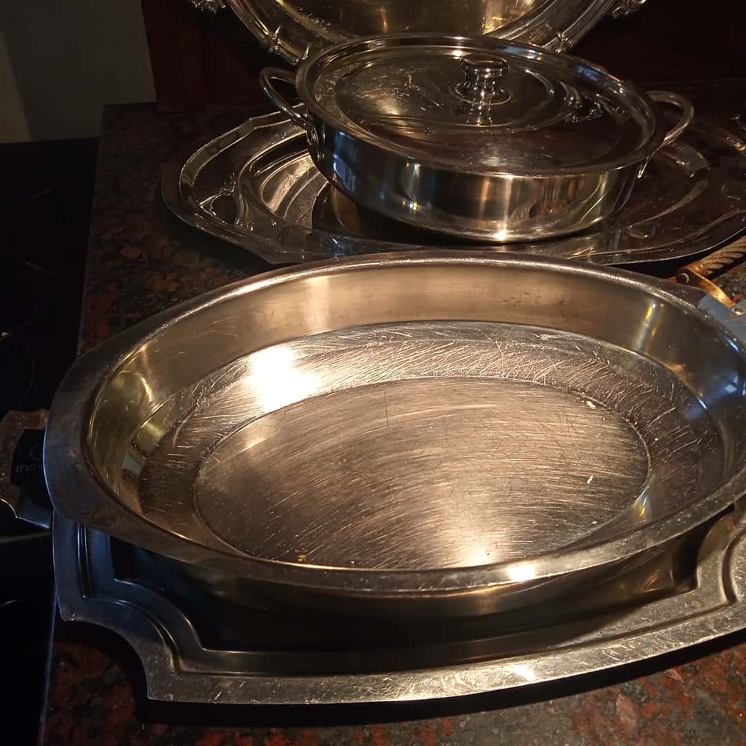 Set de bandejas y más en acero inox