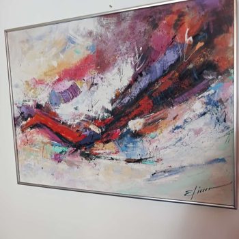 Óleo "Abstracto", firmado Eliecer