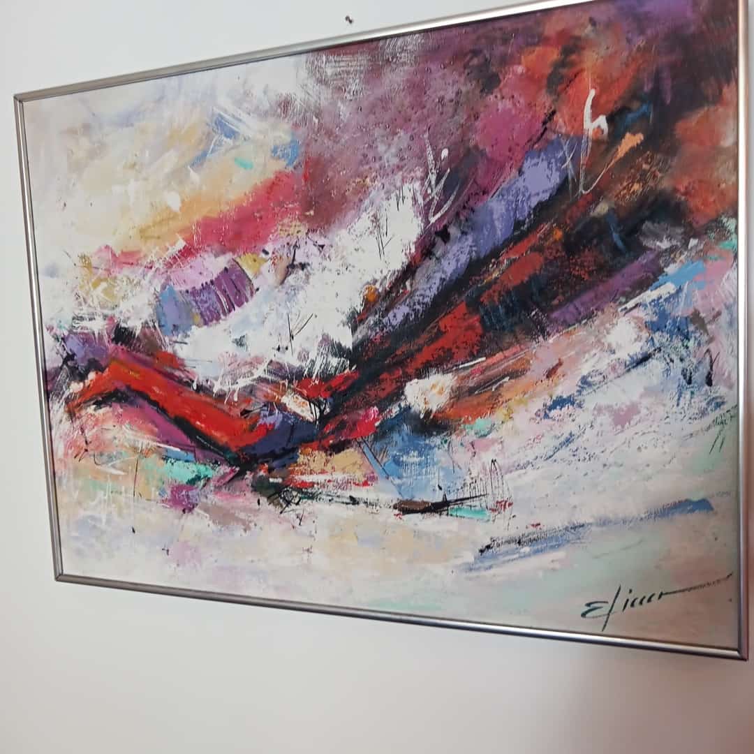Óleo "Abstracto", firmado Eliecer
