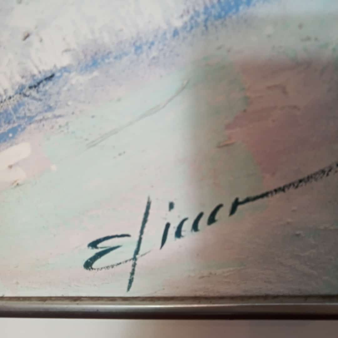 Óleo "Abstracto", firmado Eliecer