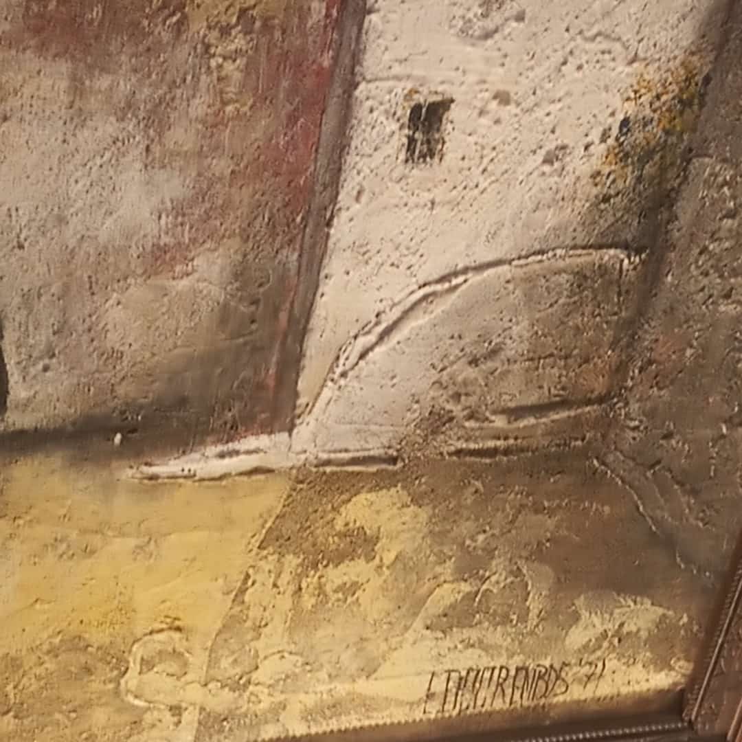 Óleo "Calle con mujer"
